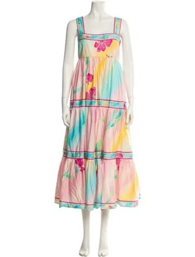 Pre-owned Hunter Printed Long Dress In Pink