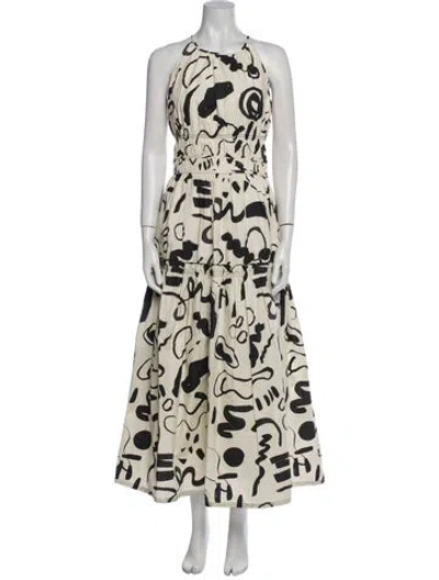 Pre-owned Hunter Printed Long Dress W/ Tags In Neutral