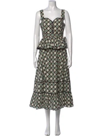 Pre-owned Hunter Printed Midi Length Dress In Black