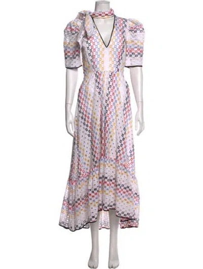Pre-owned Hunter Printed Midi Length Dress In Multicolor