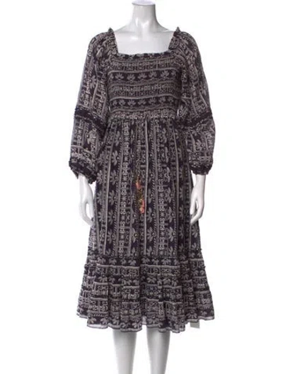 Pre-owned Hunter Printed Midi Length Dress In Multicolor