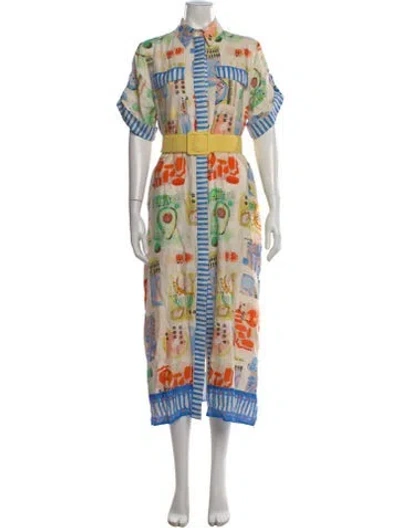 Pre-owned Hunter Printed Midi Length Dress In Neutral