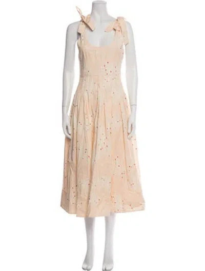 Pre-owned Hunter Printed Midi Length Dress In Neutrals