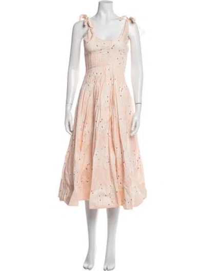 Pre-owned Hunter Printed Midi Length Dress In Pink