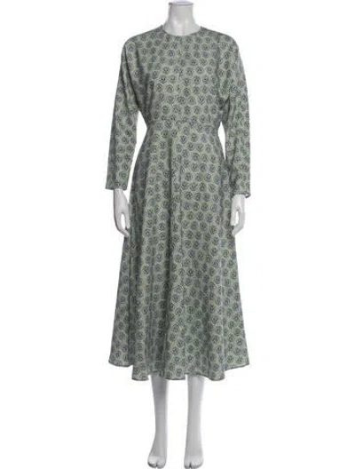Pre-owned Hunter Printed Midi Length Dress W/ Tags In Green