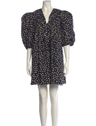 Pre-owned Hunter Printed Mini Dress In Black