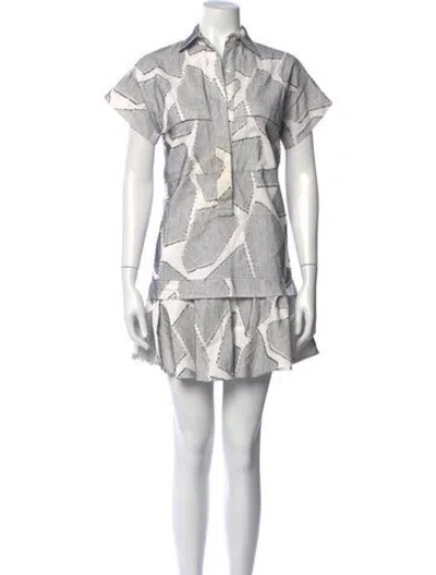 Pre-owned Hunter Printed Mini Dress In Black