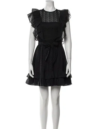 Pre-owned Hunter Printed Mini Dress In Black