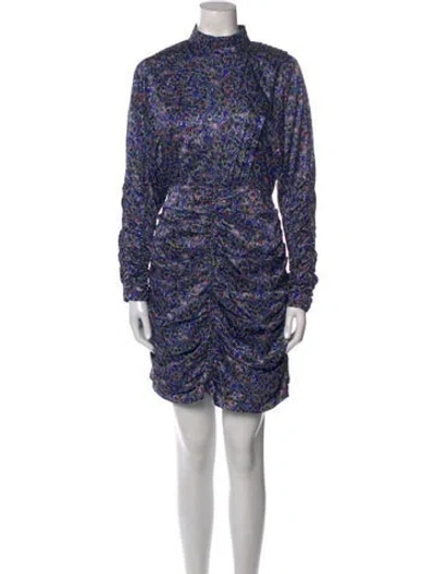 Pre-owned Hunter Printed Mini Dress In Blue