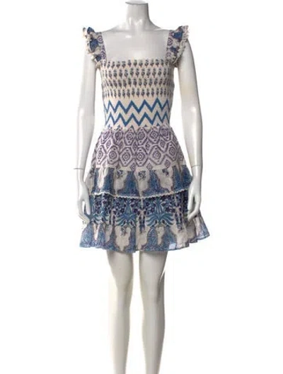 Pre-owned Hunter Printed Mini Dress In Blue