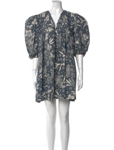 Pre-owned Hunter Printed Mini Dress In Gray