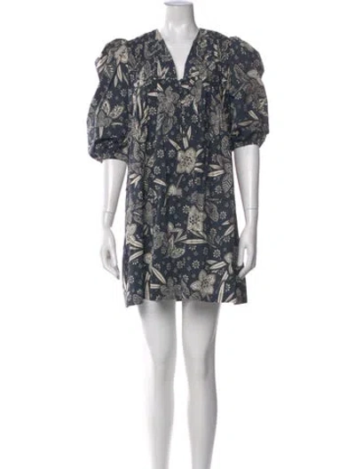 Pre-owned Hunter Printed Mini Dress In Gray