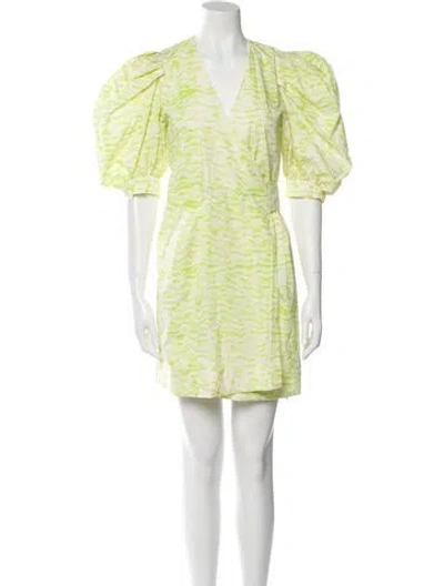 Pre-owned Hunter Printed Mini Dress In Green