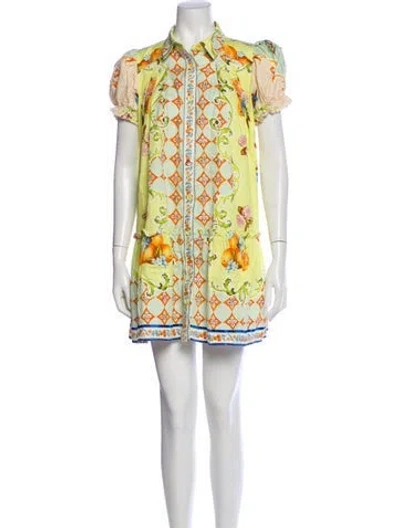 Pre-owned Hunter Printed Mini Dress In Green