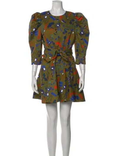 Pre-owned Hunter Printed Mini Dress In Green