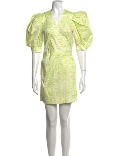 Pre-owned Hunter Printed Mini Dress In Green