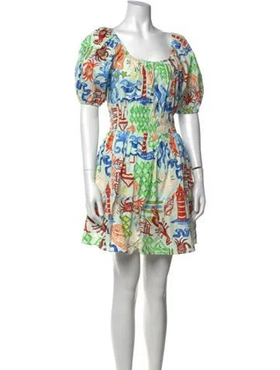 Pre-owned Hunter Printed Mini Dress In Green