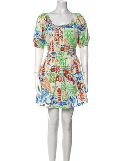 Pre-owned Hunter Printed Mini Dress In Green