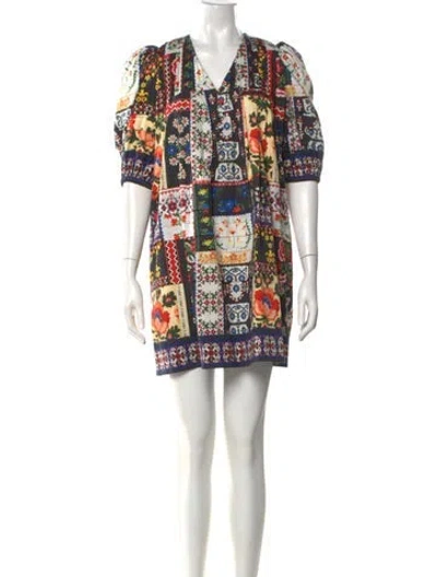 Pre-owned Hunter Printed Mini Dress In Multi