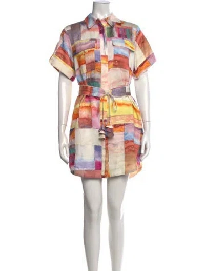 Pre-owned Hunter Printed Mini Dress In Multicolor