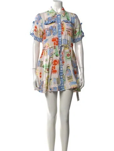 Pre-owned Hunter Printed Mini Dress In Multicolor