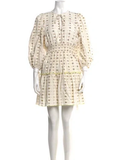 Pre-owned Hunter Printed Mini Dress In Neutral