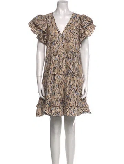 Pre-owned Hunter Printed Mini Dress In Neutral