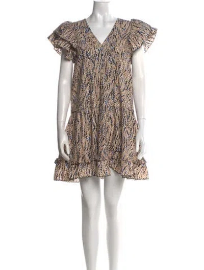 Pre-owned Hunter Printed Mini Dress In Neutral