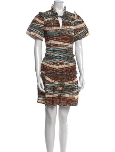Pre-owned Hunter Printed Mini Dress In Neutral