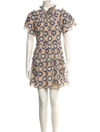 Pre-owned Hunter Printed Mini Dress In Neutral