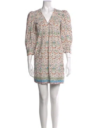 Pre-owned Hunter Printed Mini Dress In Neutral