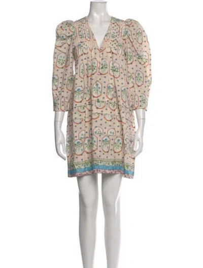 Pre-owned Hunter Printed Mini Dress In Neutral