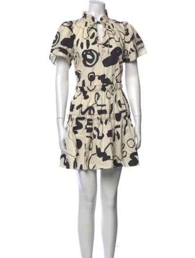 Pre-owned Hunter Printed Mini Dress In Neutral