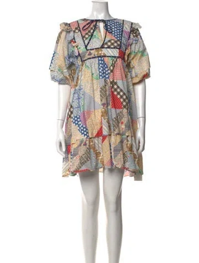 Pre-owned Hunter Printed Mini Dress In Neutrals
