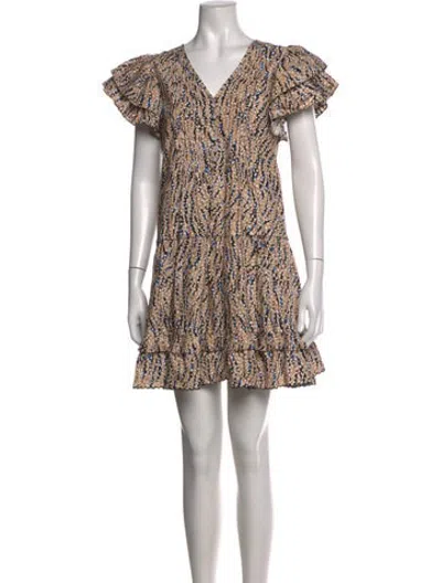 Pre-owned Hunter Printed Mini Dress In Neutrals
