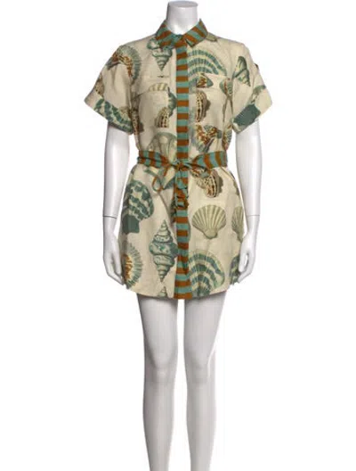 Pre-owned Hunter Printed Mini Dress In Neutrals