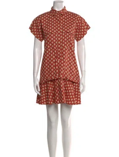 Pre-owned Hunter Printed Mini Dress In Orange