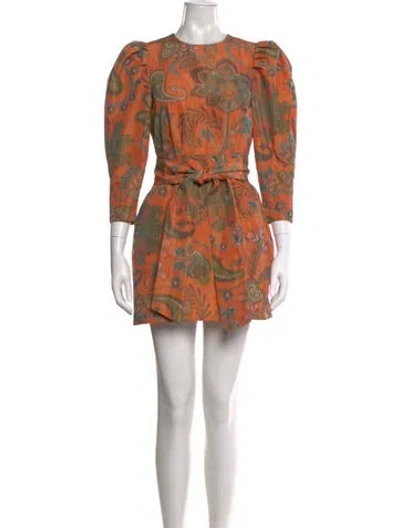 Pre-owned Hunter Printed Mini Dress In Orange