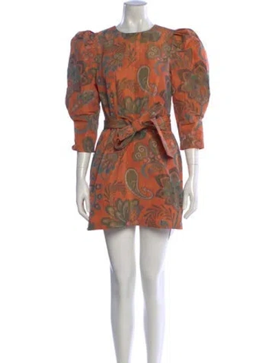 Pre-owned Hunter Printed Mini Dress In Orange