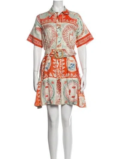 Pre-owned Hunter Printed Mini Dress In Orange