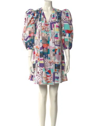 Pre-owned Hunter Printed Mini Dress In Purple