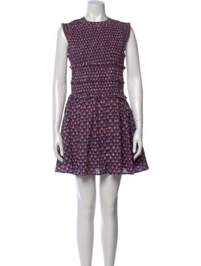 Pre-owned Hunter Printed Mini Dress In Red