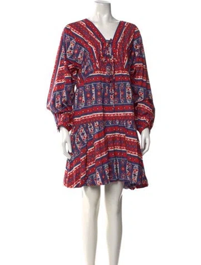 Pre-owned Hunter Printed Mini Dress In Red