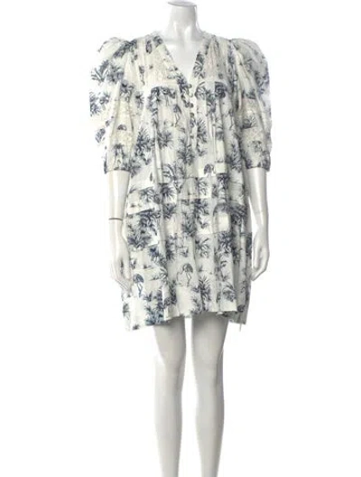 Pre-owned Hunter Printed Mini Dress W/ Tags In Neutrals