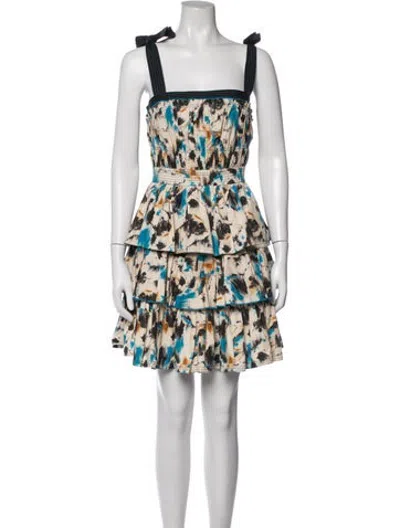 Pre-owned Hunter Printed Mini Dress W/ Tags In Neutrals