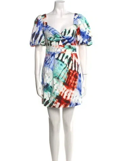 Pre-owned Hunter Printed Mini Dress W/ Tags In White