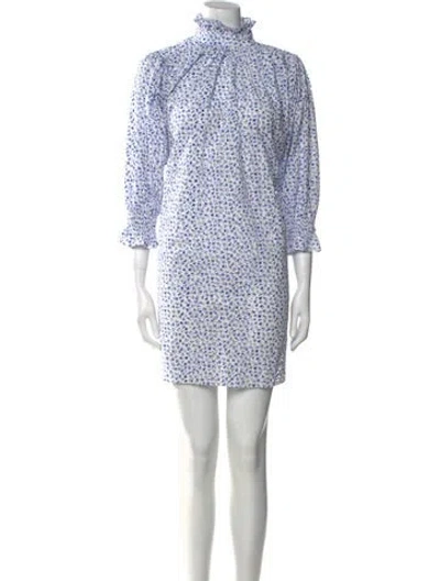 Pre-owned Hunter Printed Mini Dress In White