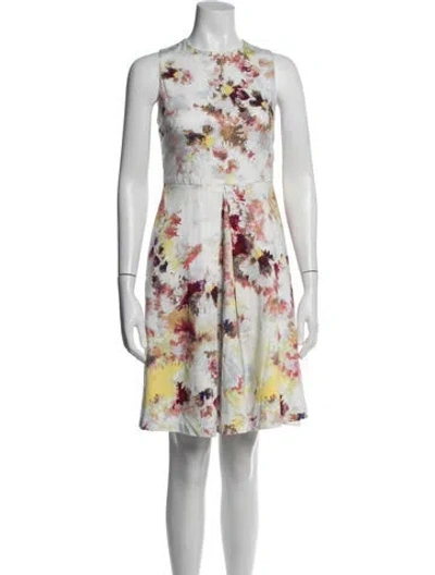 Pre-owned Hunter Printed Mini Dress In White