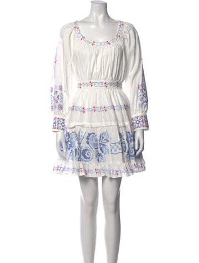 Pre-owned Hunter Printed Mini Dress In White