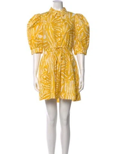 Pre-owned Hunter Printed Mini Dress In Yellow